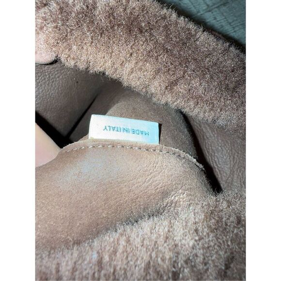 Mansur Gavriel Shearling Mini Bucket Bag in Dark Brown - Picture 3 of 11